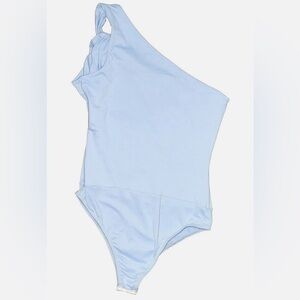 Blue One Shoulder Cut Out Bodysuit